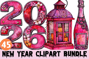 New Year Clipart, a Graphic by CitraGraphics