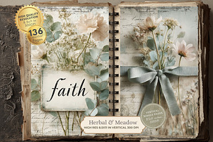Herbal Meadow Garden Junk Journals, a Decorative Illustration by Nicole Branger Art