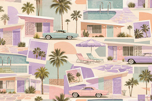 Retro summer travel collage with pas, a Photo by Dvoevnore photos