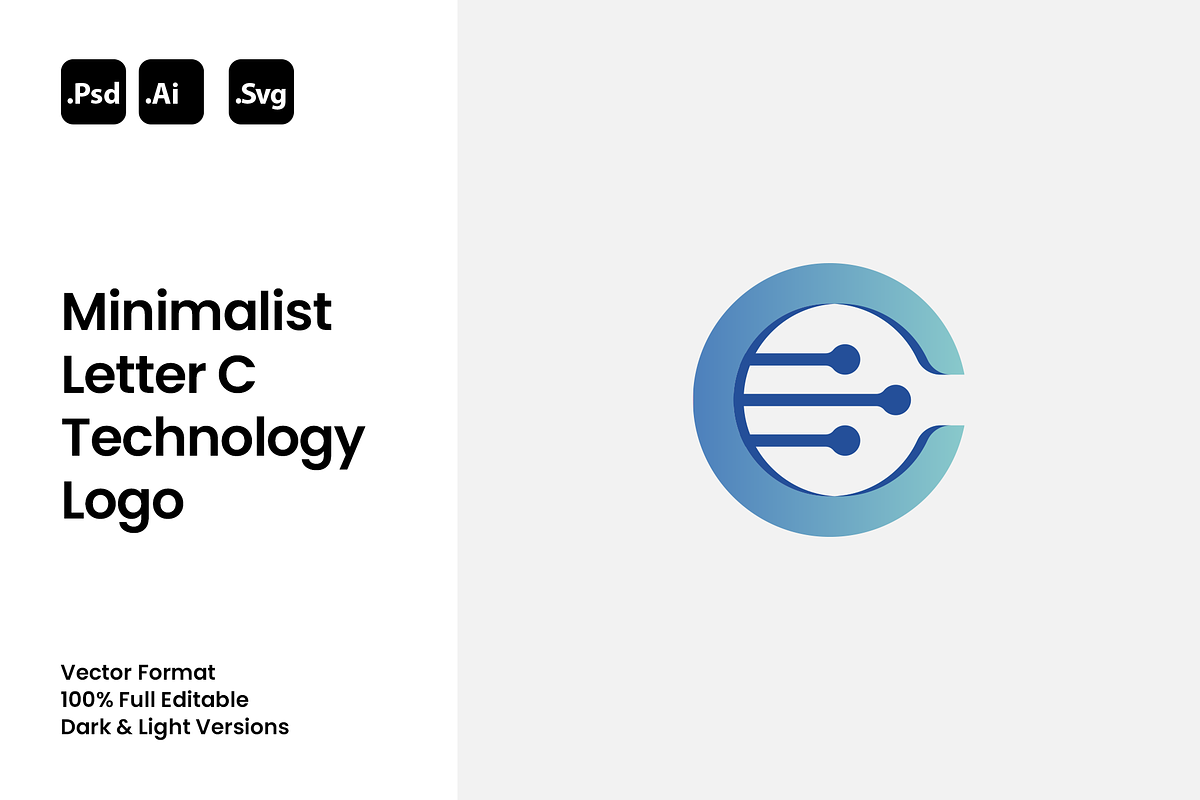Minimalist Letter C Technology Logo, a Branding & Logo Template by Luxury Logos (Photo 1 of 4)