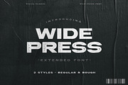 Wide Press - Extended Font, a Sans Serif Font by Visual Blends (Thumbnail 1 of 8)