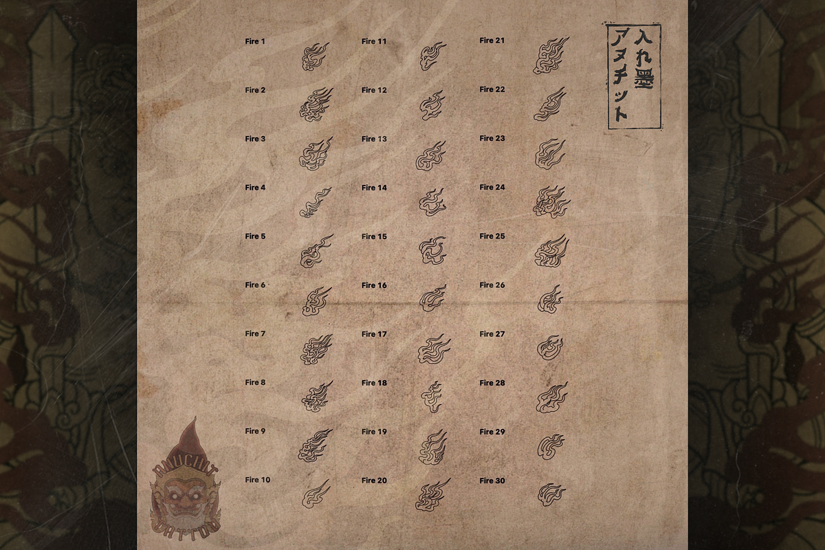 30Fire Japanese Procreate Stampbrush, a Brush Add-On by AnuchitTATTOO (Photo 2 of 2)