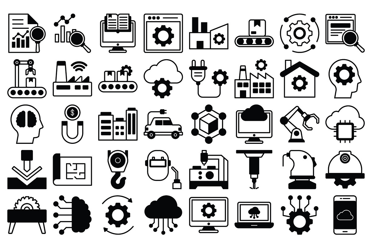 Digitalization and Industry Ions, an Outline Icon by Vector Portal (Photo 3 of 5)