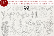Flowers and Bows graphic line art, a Decorative Illustration by Nataly_is_Drawing (Thumbnail 2 of 11)