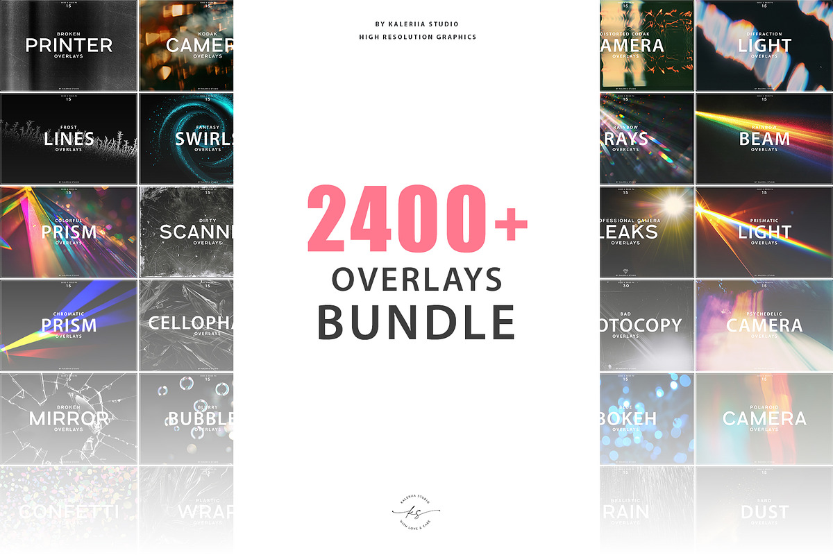 MEGA BUNDLE 2400+ Overlays, a Texture Graphic by Kaleriia (Photo 1 of 300)
