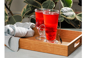 Two Glasses of Red Berry Drink on, a Food & Drink Photo by Fascinadora