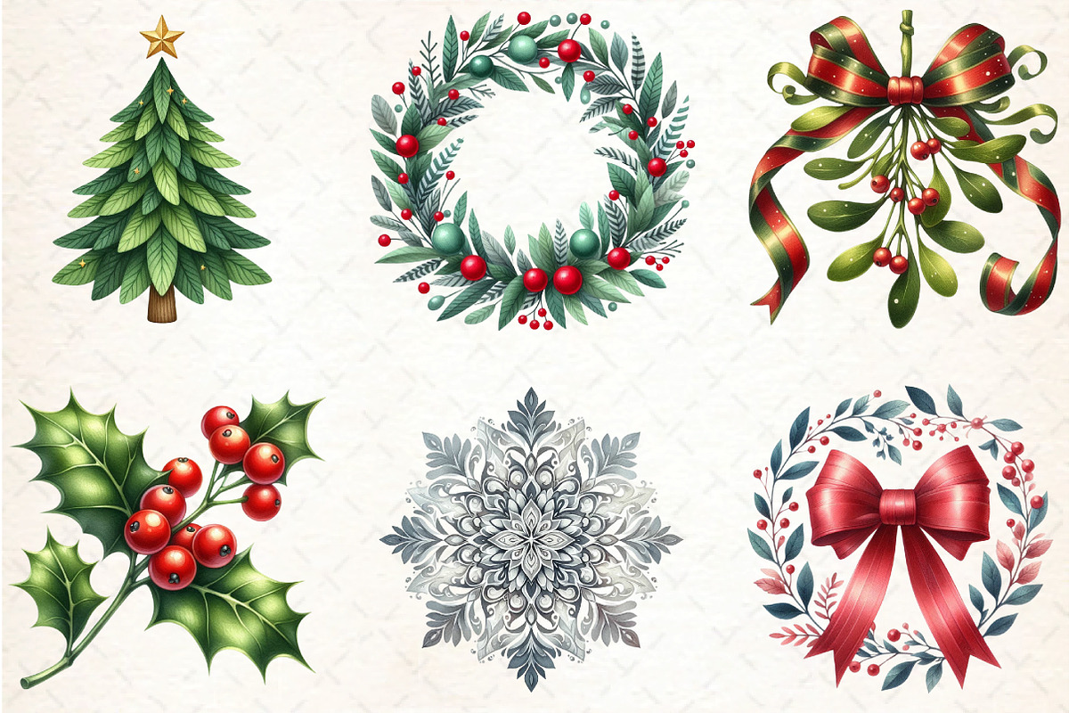 Christmas  Clipart, an Illustration by DreamCafeArt (Photo 4 of 6)