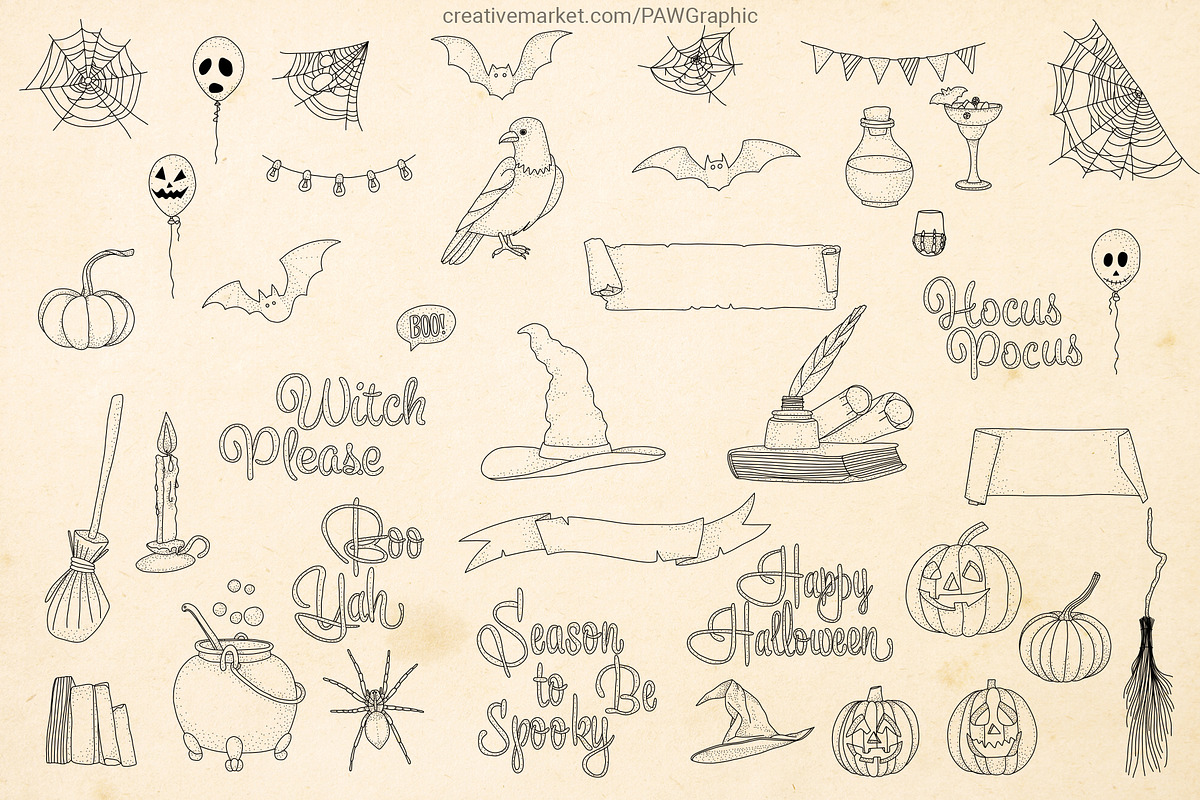 Halloween SVG Sign Spooky Bundle, an Illustration by PawGraphic (Photo 3 of 11)