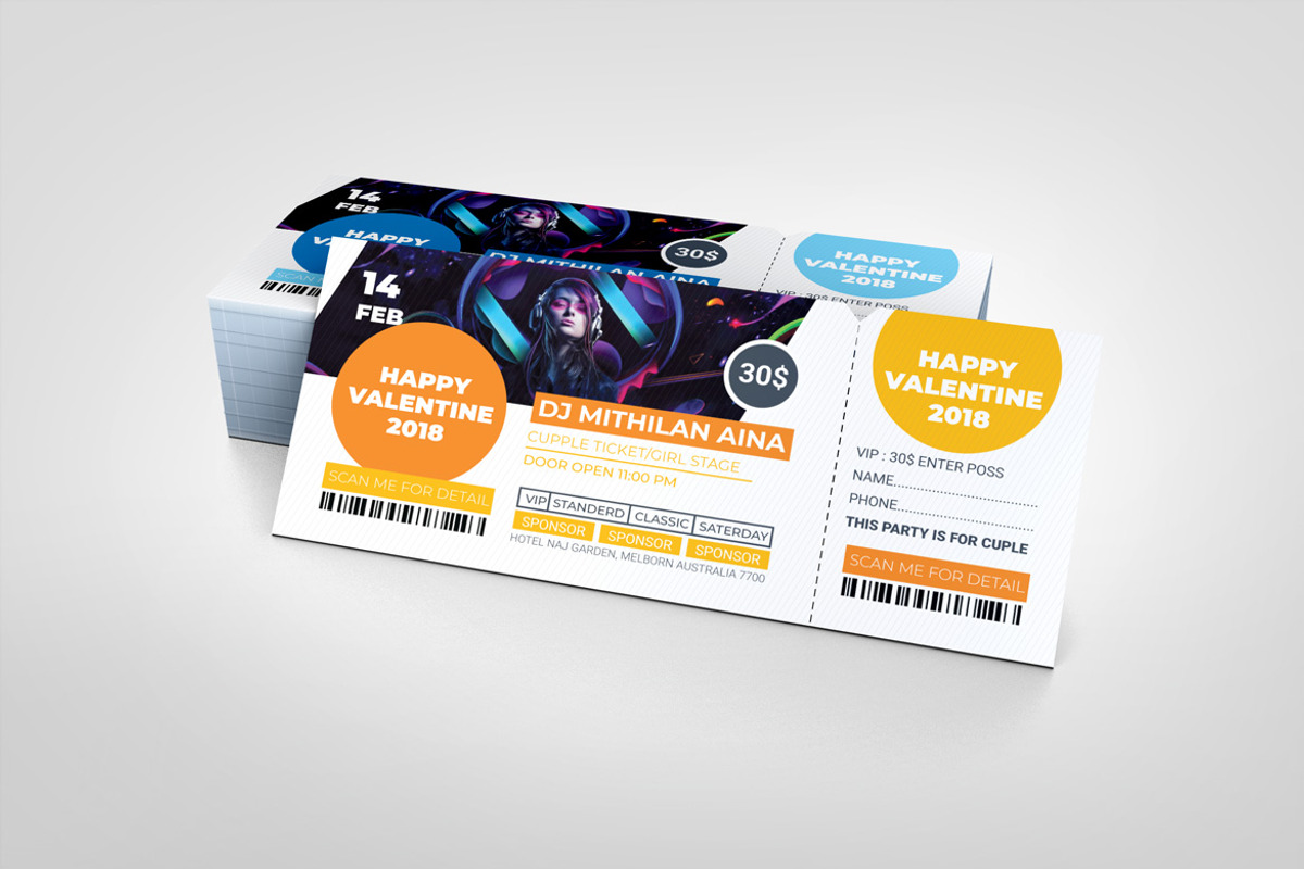 Custom Event Ticket Design Template, a Card Template by BrandlyTemplate (Photo 2 of 3)