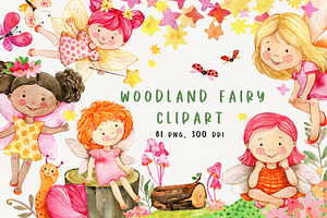 Watercolor Woodland Fairy Clipart