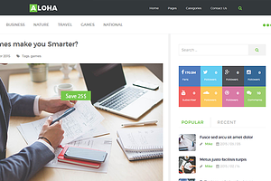 Aloha Wordpress Blog Theme