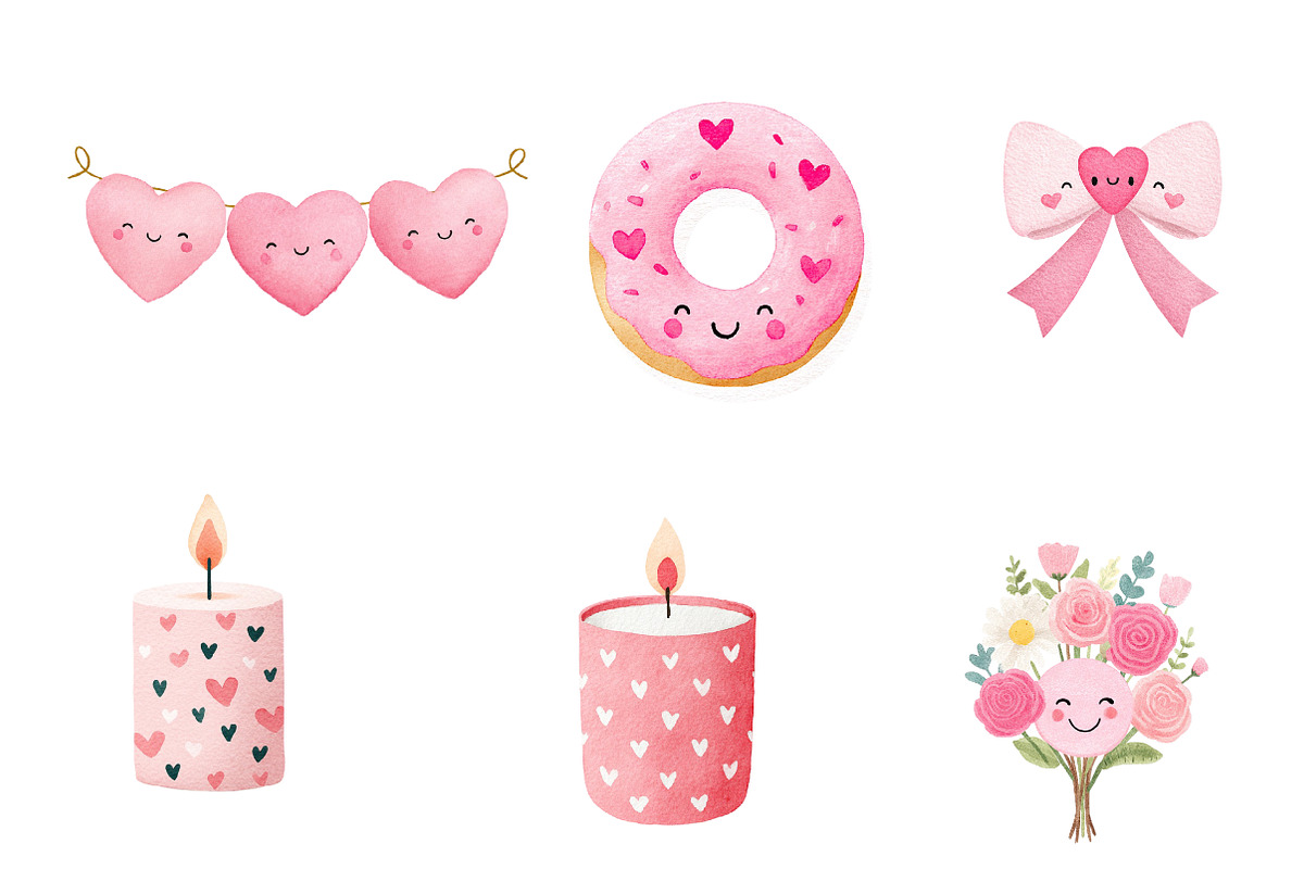 Cute Valentine Clipart, an Illustration by CreationArt (Photo 7 of 7)