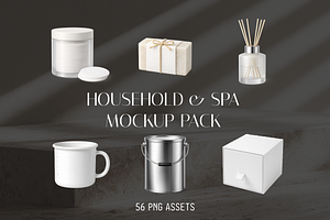 Household & Spa Object PNG Mockups