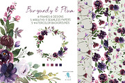 Burgundy & Plum Floral Design Kit, a Texture Illustration by Graphic Blue Bird (Thumbnail 1 of 10)