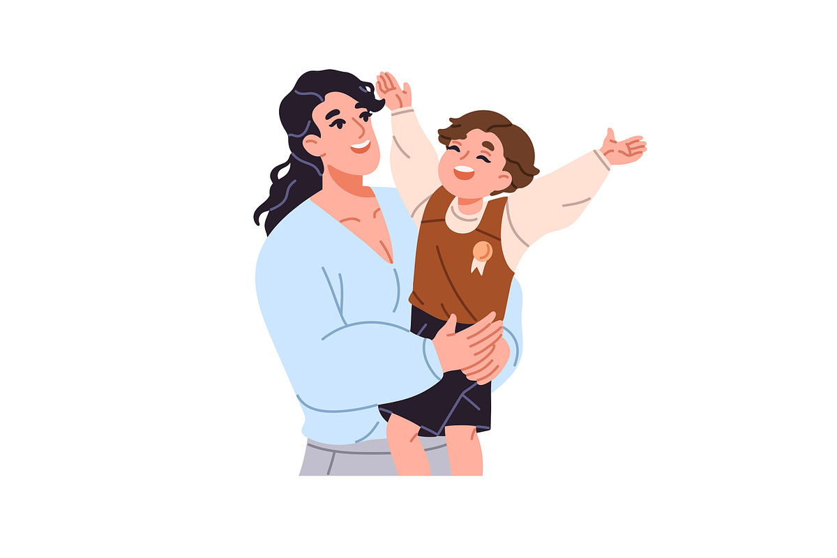 Parents support, talk to kids set, a Person Illustration by PaperTrident (Photo 3 of 7)