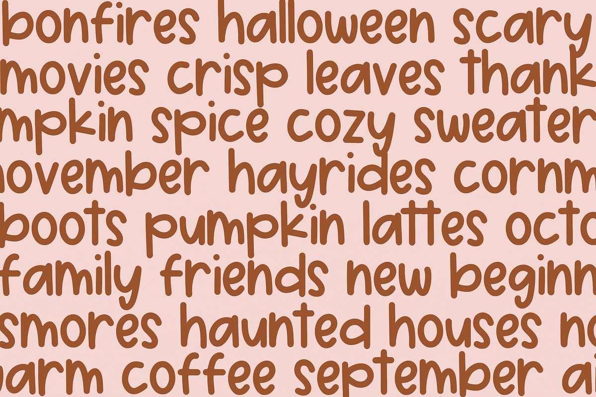 Autumn Market | Handwritten Font, a Sans Serif Font by KA Designs (Photo 5 of 11)