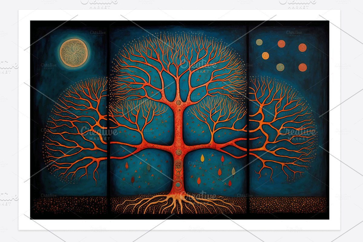 Sati Collection · Sacred Trees, a Decorative Illustration by milatovar (Photo 11 of 14)