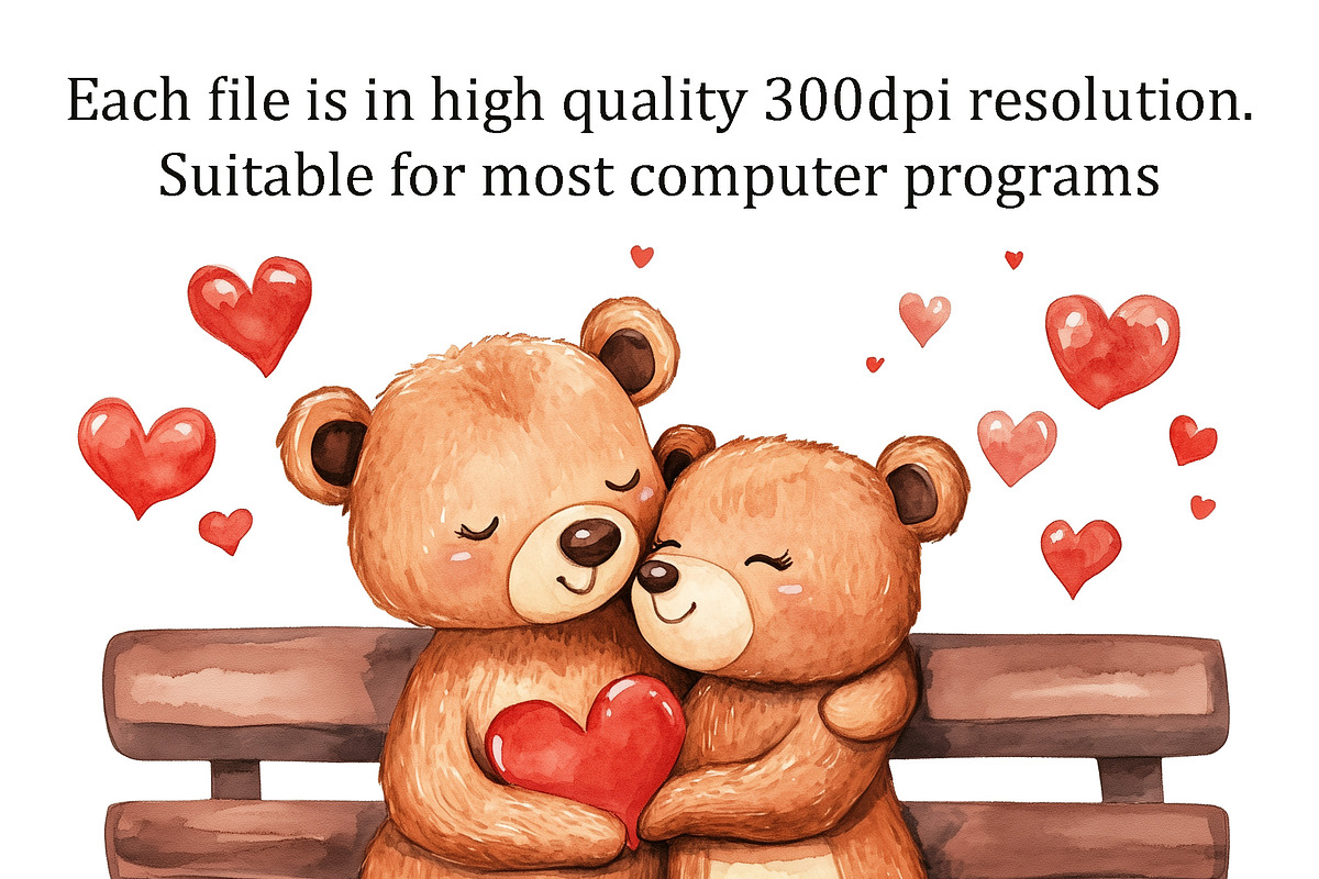 Valentine Bears Clipart Bundle, an Animal Illustration by PassionPNGcreation (Photo 2 of 3)