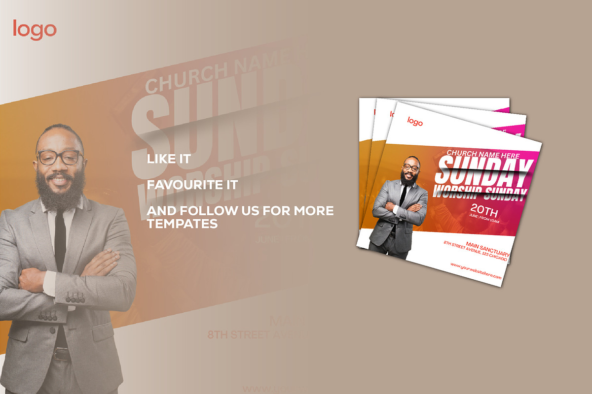 Church Flyer Canva Template, a Social Media Template by Sipi_Graphics (Photo 3 of 3)