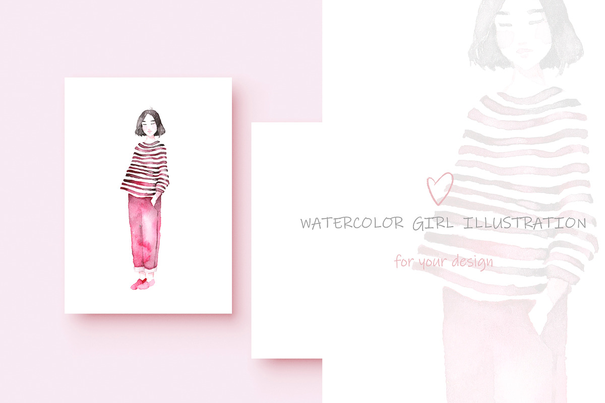 Watercolor girl illustration, a Person Illustration by Knysh Ksenya (Photo 2 of 4)