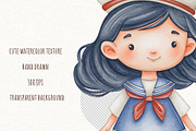 Cute Sailors Watercolor Clipart, a Person Illustration by ekossa_art (Thumbnail 6 of 7)