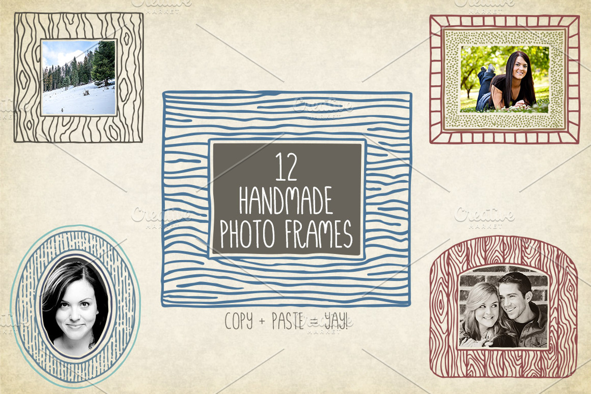 Hand Drawn Vector Frames Pack 4