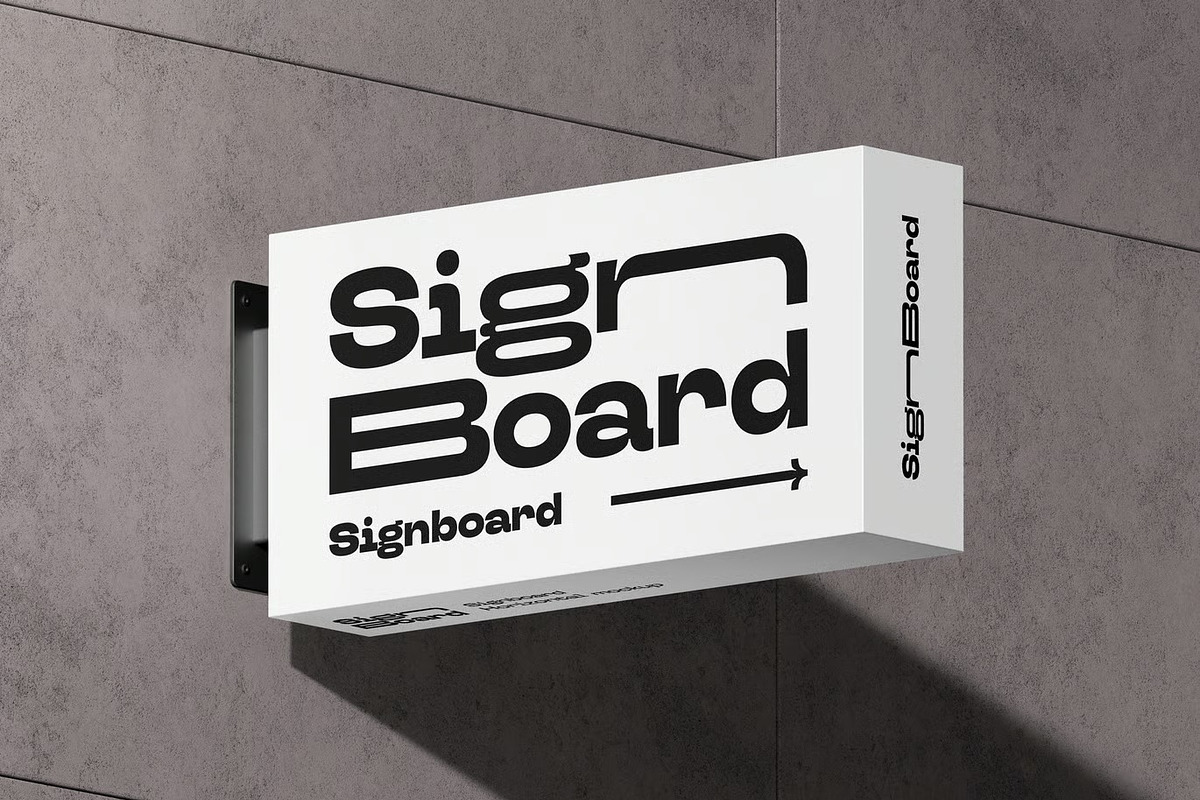 Signboard Horizontal Mock-up, an Advertising Mockup by zippypixelstudio (Photo 4 of 13)