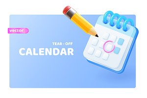 3d Calendar Planner. Render Flip