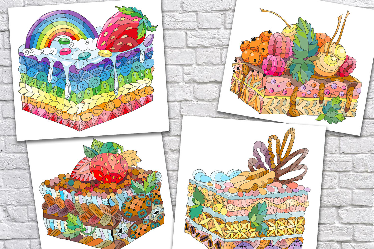 Zentangle cakes, a Healthcare Illustration by Watercolor fantasy (Photo 6 of 6)