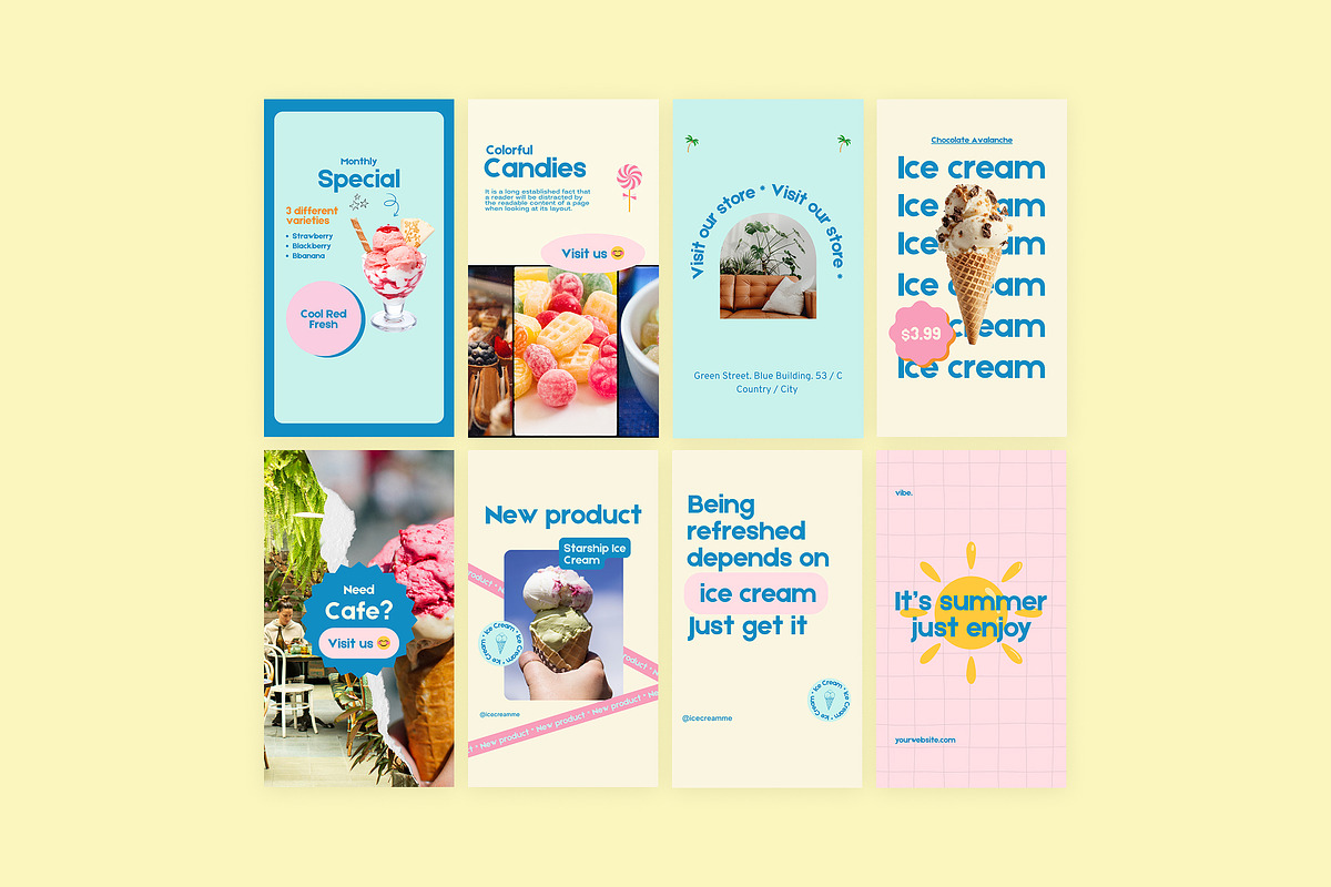 Ice Cream & Sweet Instagram Template, a Social Media Template by Wolf Theory Studio (Photo 4 of 10)