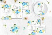 Blue and yellow roses wedding suite, an Invitation Template by Artberriez (Thumbnail 4 of 4)