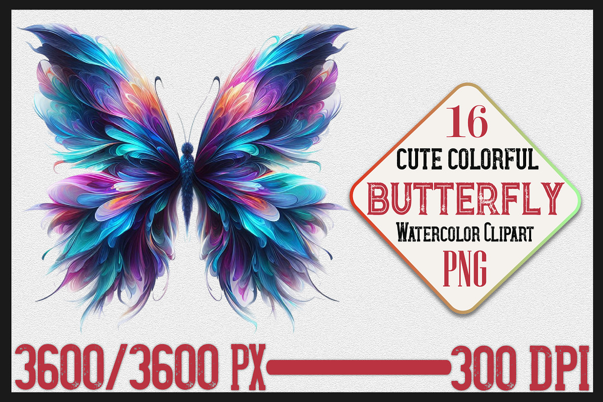 Cute Colorful Butterfly PNG Clipart, a Seasonal Illustration by Craft Nest (Photo 1 of 6)