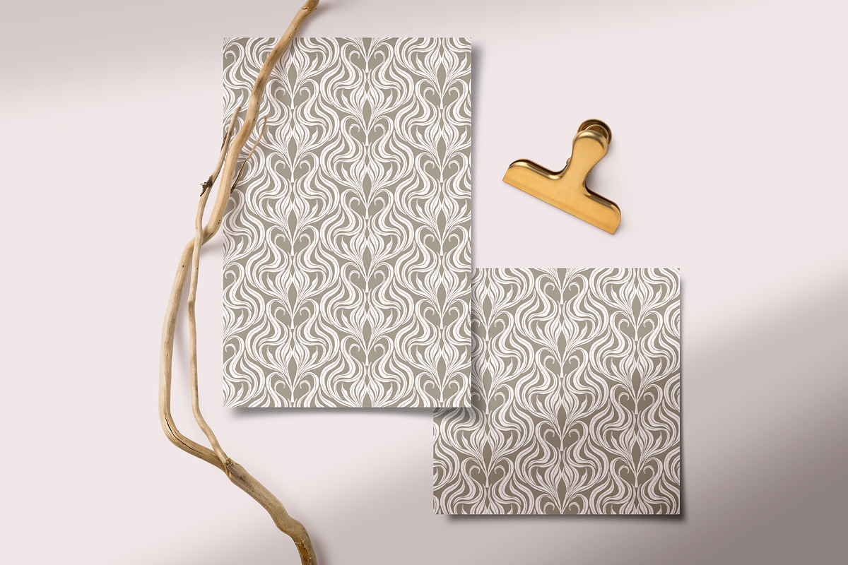 Stone Relief Damask Wallpaper, a Wallpaper Graphic by Bloomart Studio (Photo 6 of 6)