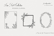 Line Art Collection, Wedding Flowers, a Background Graphic by by creative paper (Thumbnail 3 of 5)