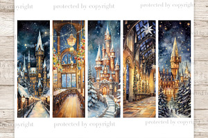 Christmas Bookmark Magical Castle