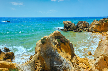 Atlantic rocky coast view (Algarve, Portugal)., a Nature Photo by YuriyB
