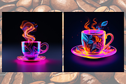 Neon Coffee Cups Graphic Bundle, a Graphic by Jay Major Designs (Thumbnail 4 of 6)