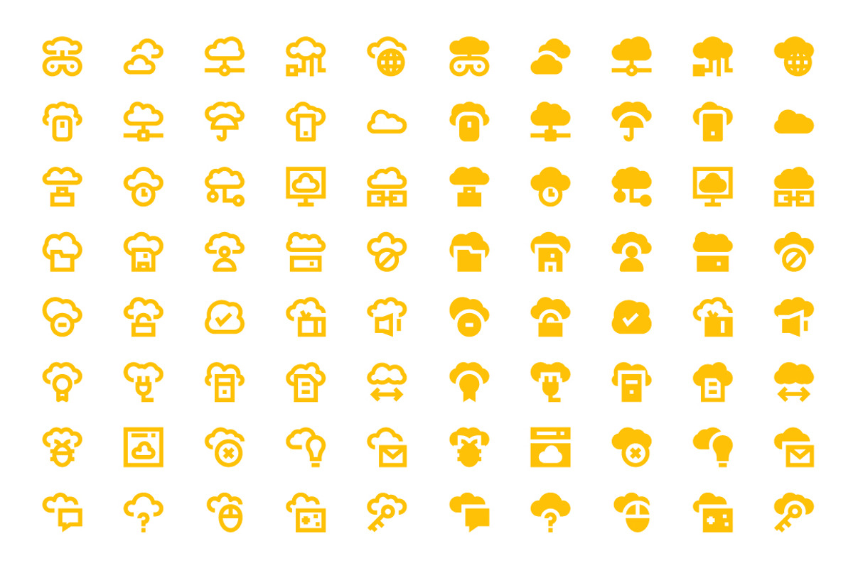 180 Cloud Data Technology Icons, a Solid Icon by Creative Stall (Photo 4 of 5)
