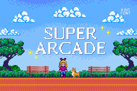 Super Arcade Font – 8-Bit Pixel Type