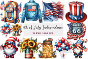 4th of July Independence Day Clipart, an Illustration by DreamArtGraphic (Thumbnail 1 of 4)