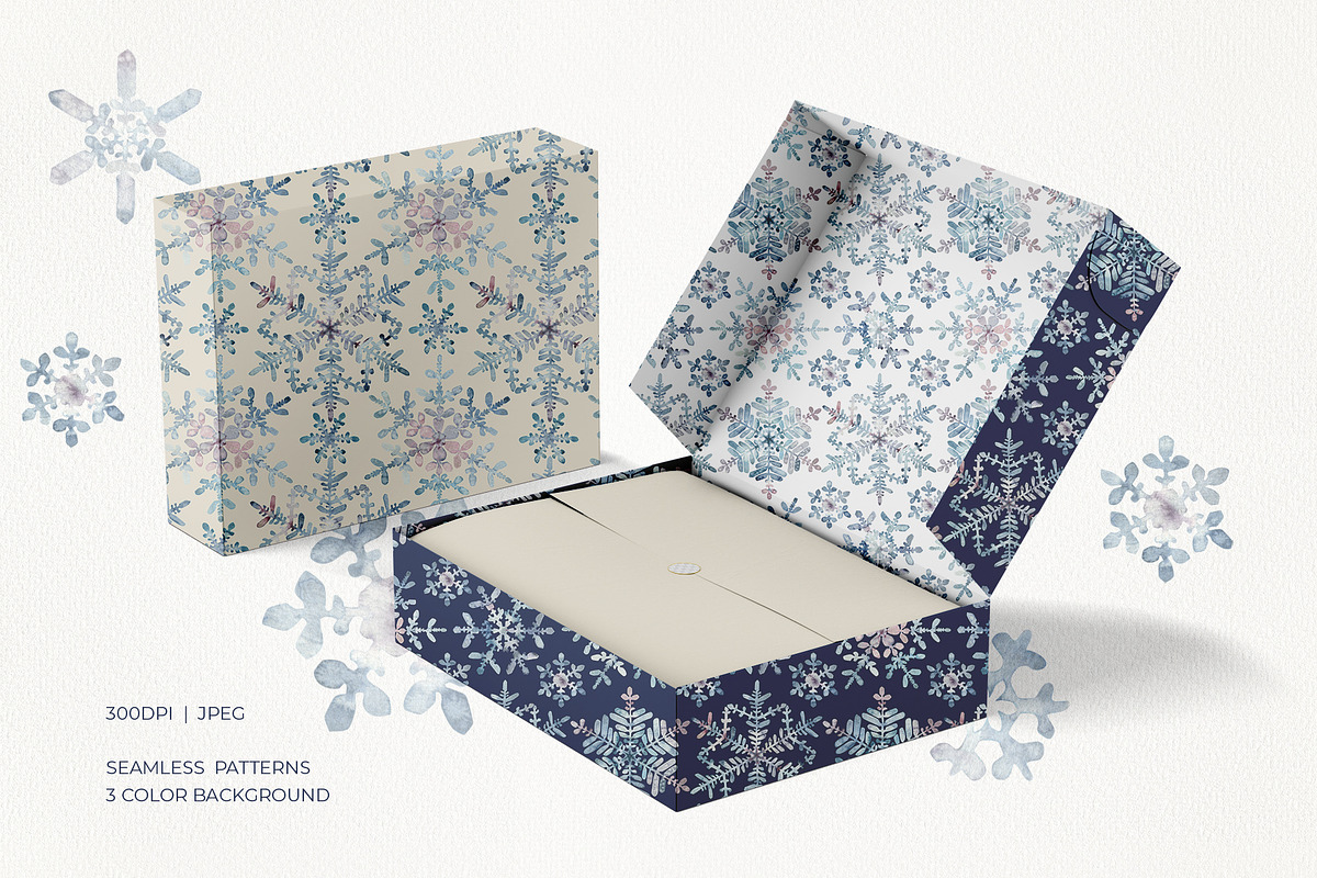 Winter Snowflakes Watercolor, a Seasonal Illustration by YarovaArt (Photo 12 of 17)