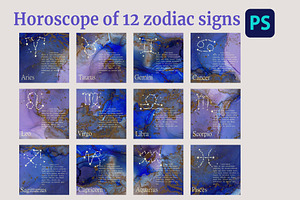 Zodiac Horoscope: 12 Signs., a Social Media Template by Digital illustration shop