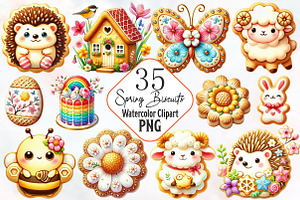 Spring biscuits sublimation png, an Illustration by RobertsArt