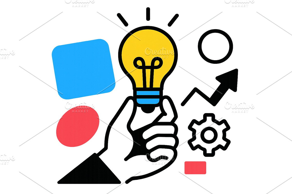 Creative hand holding a light bulb, a Technology Illustration by ZinetroN