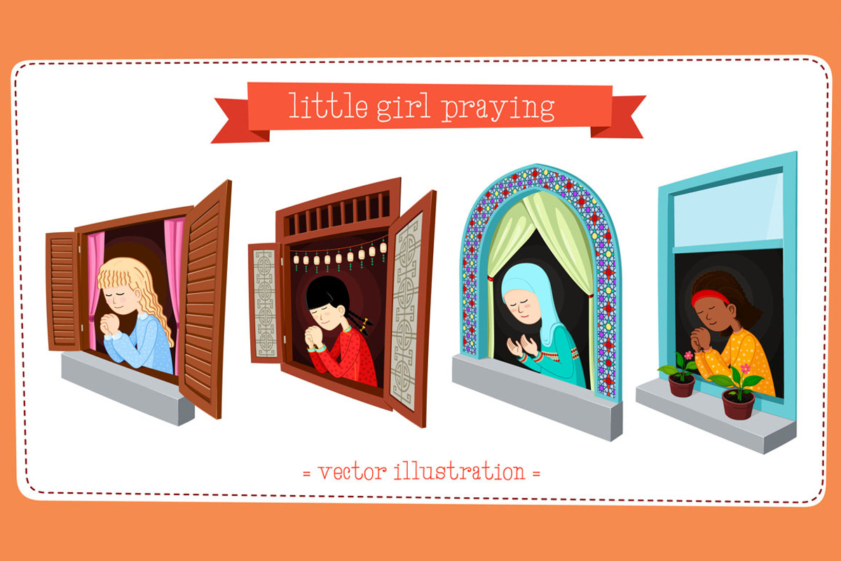 Little Girl Praying, an Illustration by 611 Studio (Photo 1 of 5)