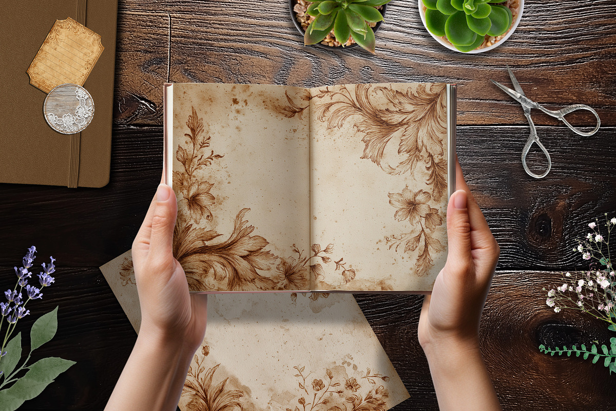 Heirloom Garden Papers Journal Page, a Background Graphic by V Design Creator (Photo 3 of 13)