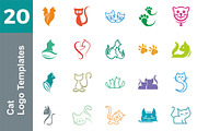20 Logo Cat Templates Bundle, a Branding & Logo Template by Friendesigns (Thumbnail 1 of 21)