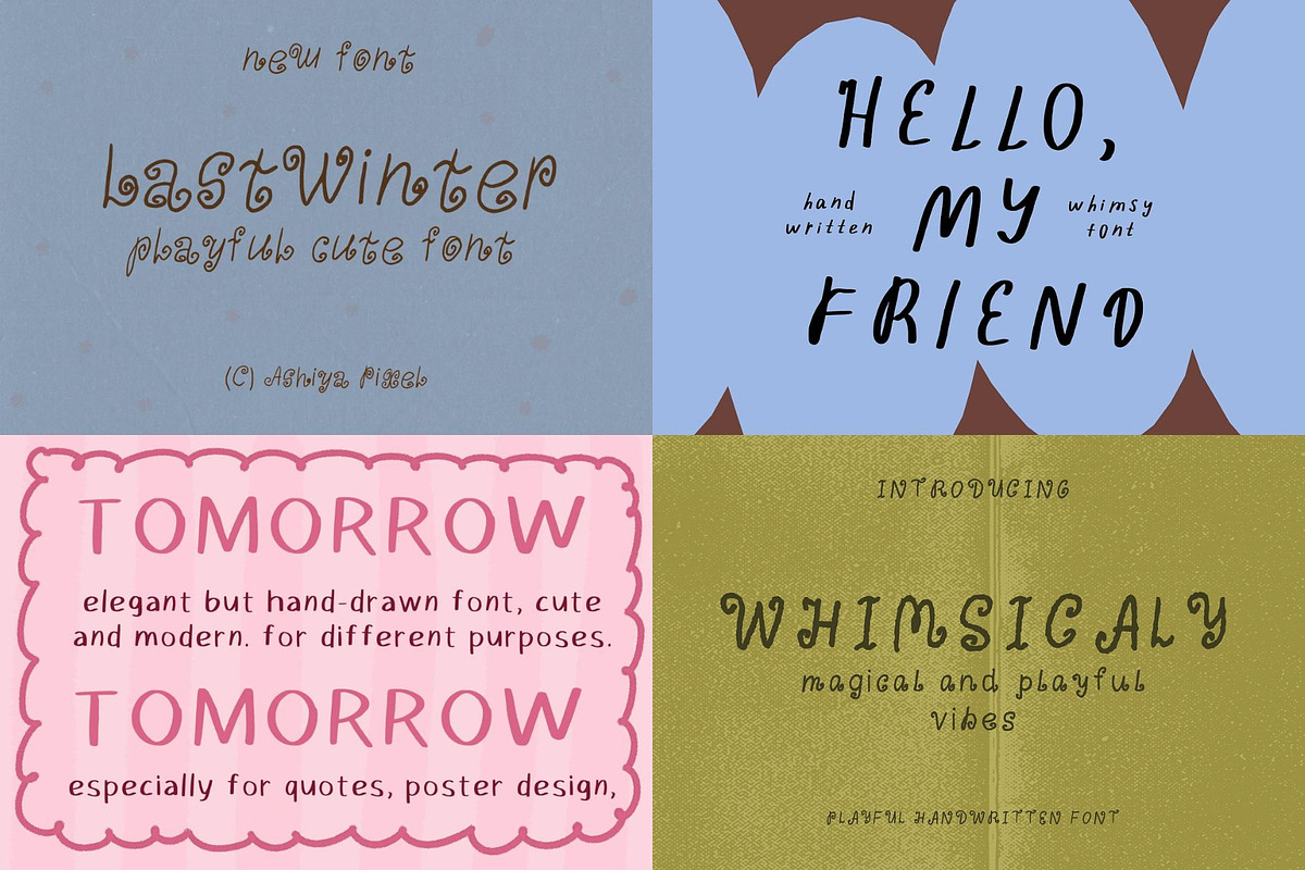 Font Bundle 16 in 1 +extra, a Handwritten Font by Ashiya Pixel (Photo 3 of 7)