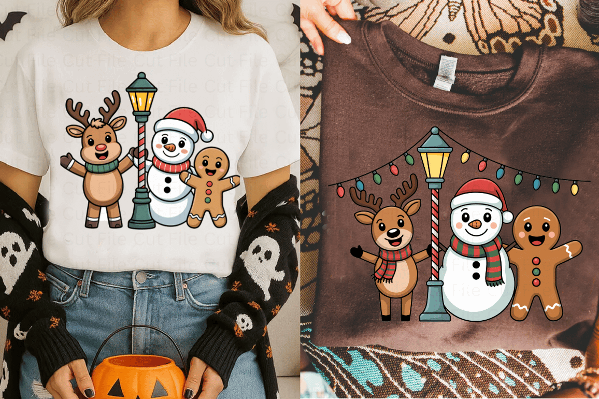 Cute Christmas Friends PNG Bundle, a Graphic by Cut File (Photo 2 of 5)