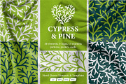 Linocut Conifer Branches Vector Set, a Decorative Illustration by Lettering_Logo (Thumbnail 1 of 13)